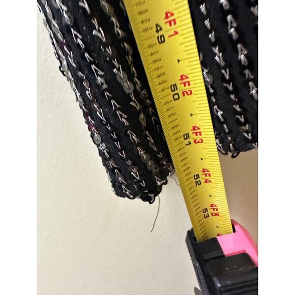 NWT Boohoo Size 14 Black Sequin Puff Sleeve Draped Mini Birthday Dress Party - Picture 13 of 16